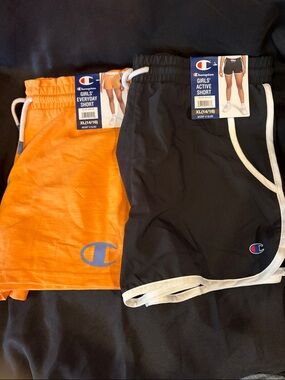 Champion Girls' Active Shorts - Orange & Black